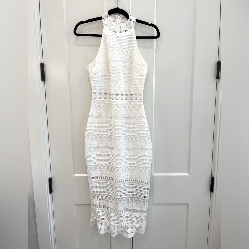 Petal & Pup White Lace Midi Dress
